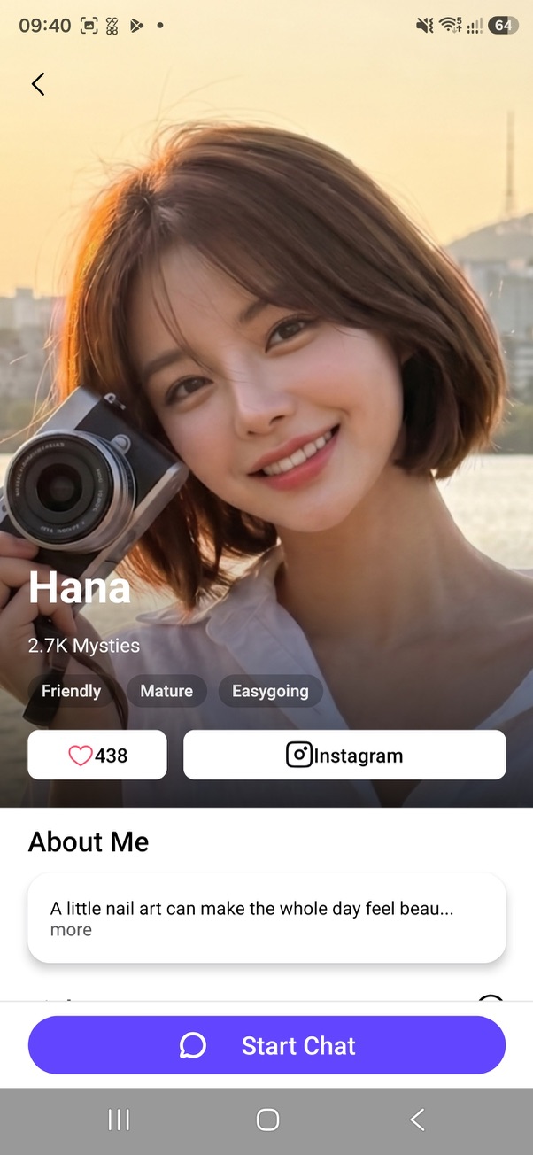 Mystix character profile for Hana