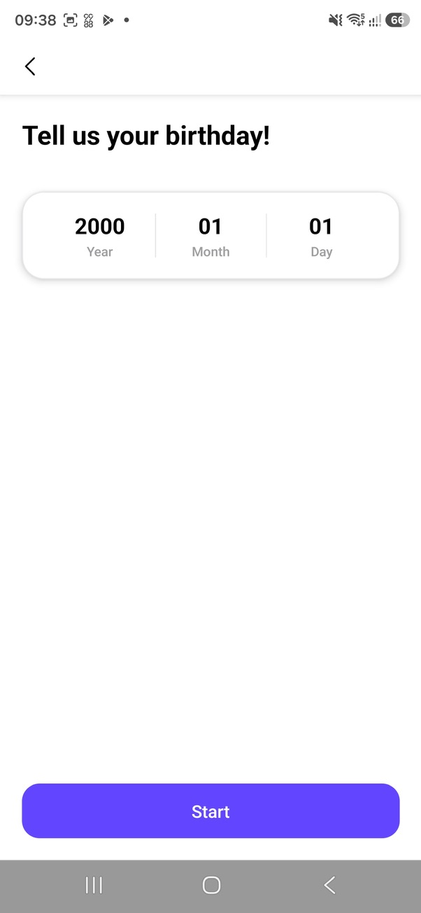 Mystix birthday onboarding step