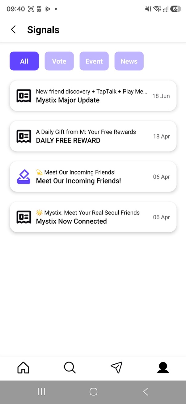 Mystix signals and service updates
